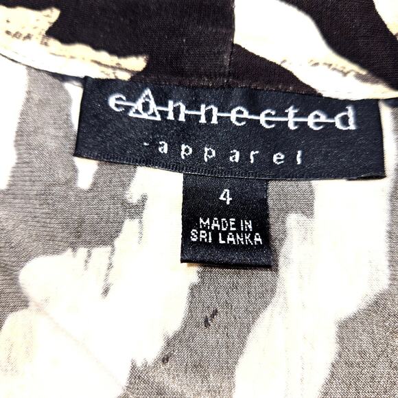 Connected Apparel 4 Women's Short  Sleeve Black Cream Dress Miss Size Small S - Picture 3 of 6